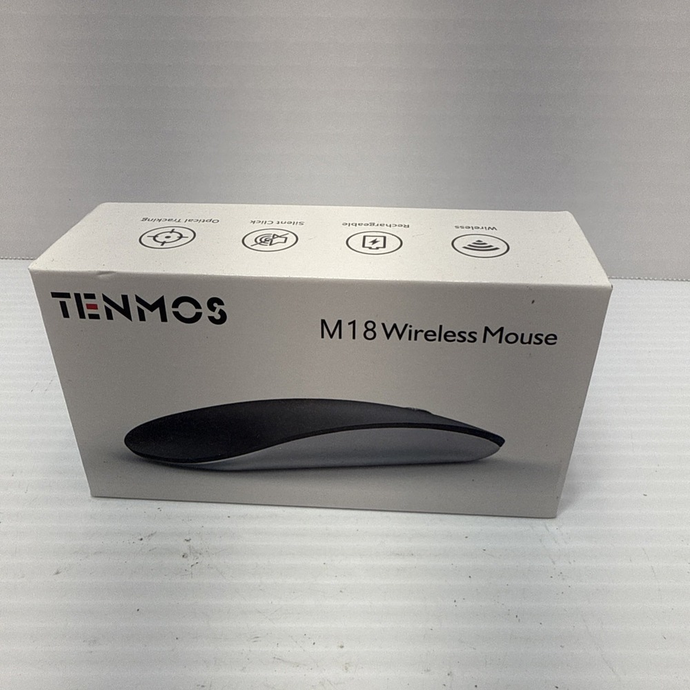 TENMOS M18‎ Wireless Mouse Rechargeable Silent Click Optical Tracking, NIB